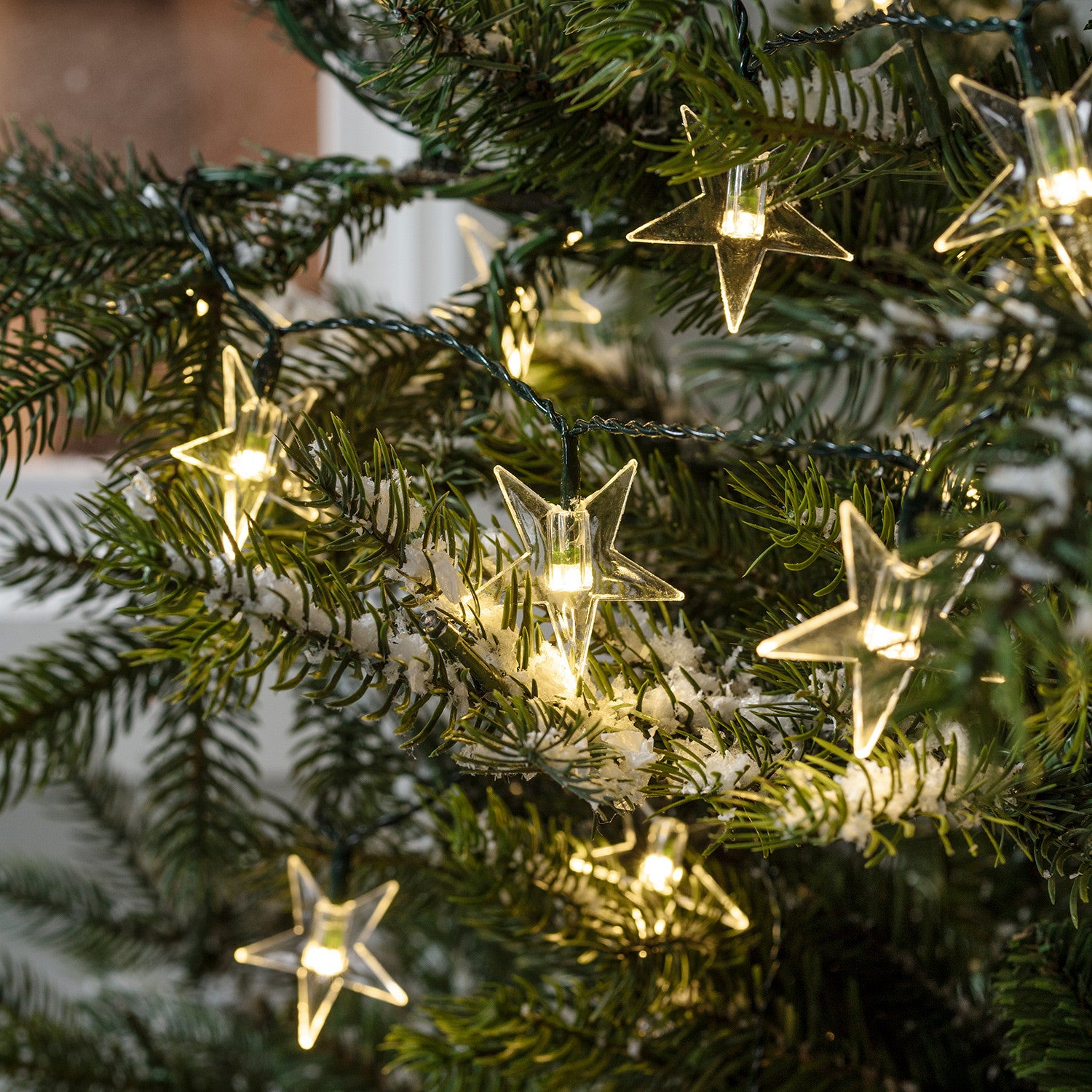 Guirlande Lumineuse pour Extérieur 100 Étoiles Blanc Chaud à Piles