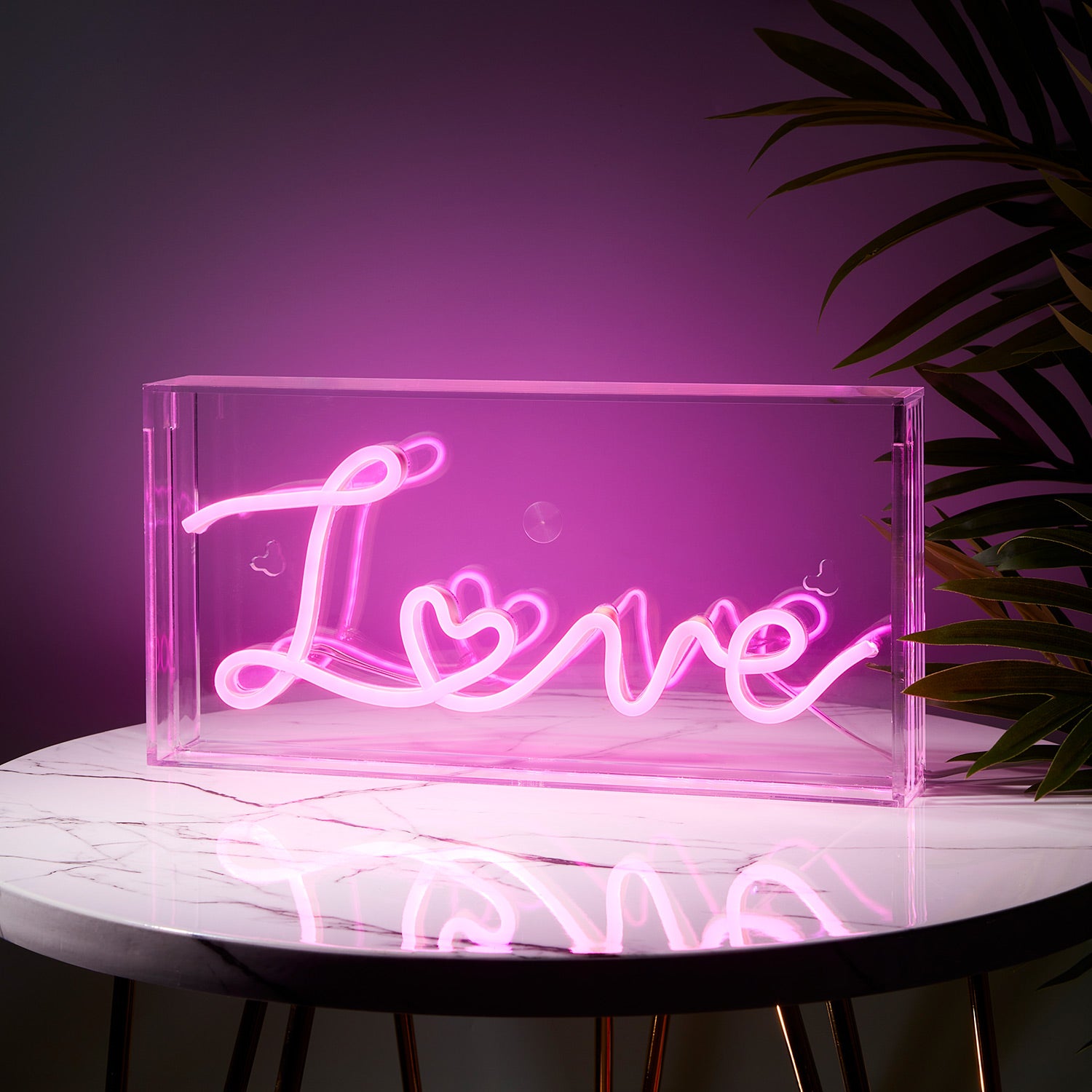 Lights4fun.fr Lampe Néon Love Rose