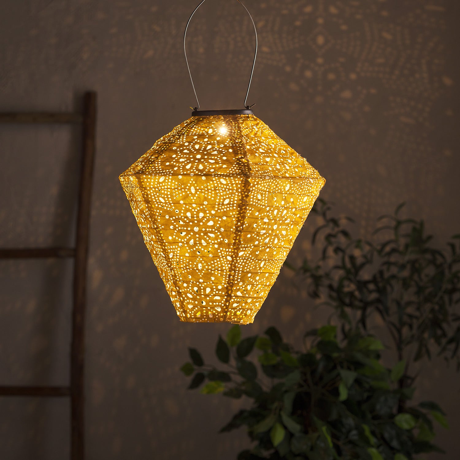 Lights4fun.fr Lampion Solaire Tyvek Jaune