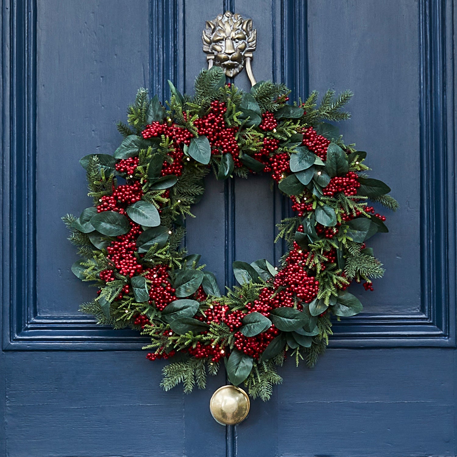 Couronne de Noël Baies Rouges de 66cm