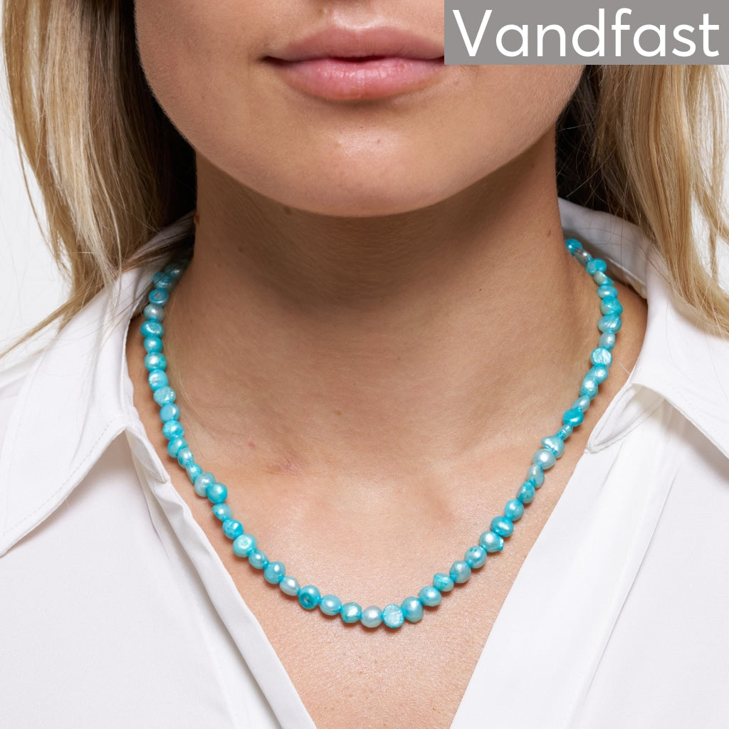 Billede af ANNEBRAUNER Pearl Aquamarinblue Necklace