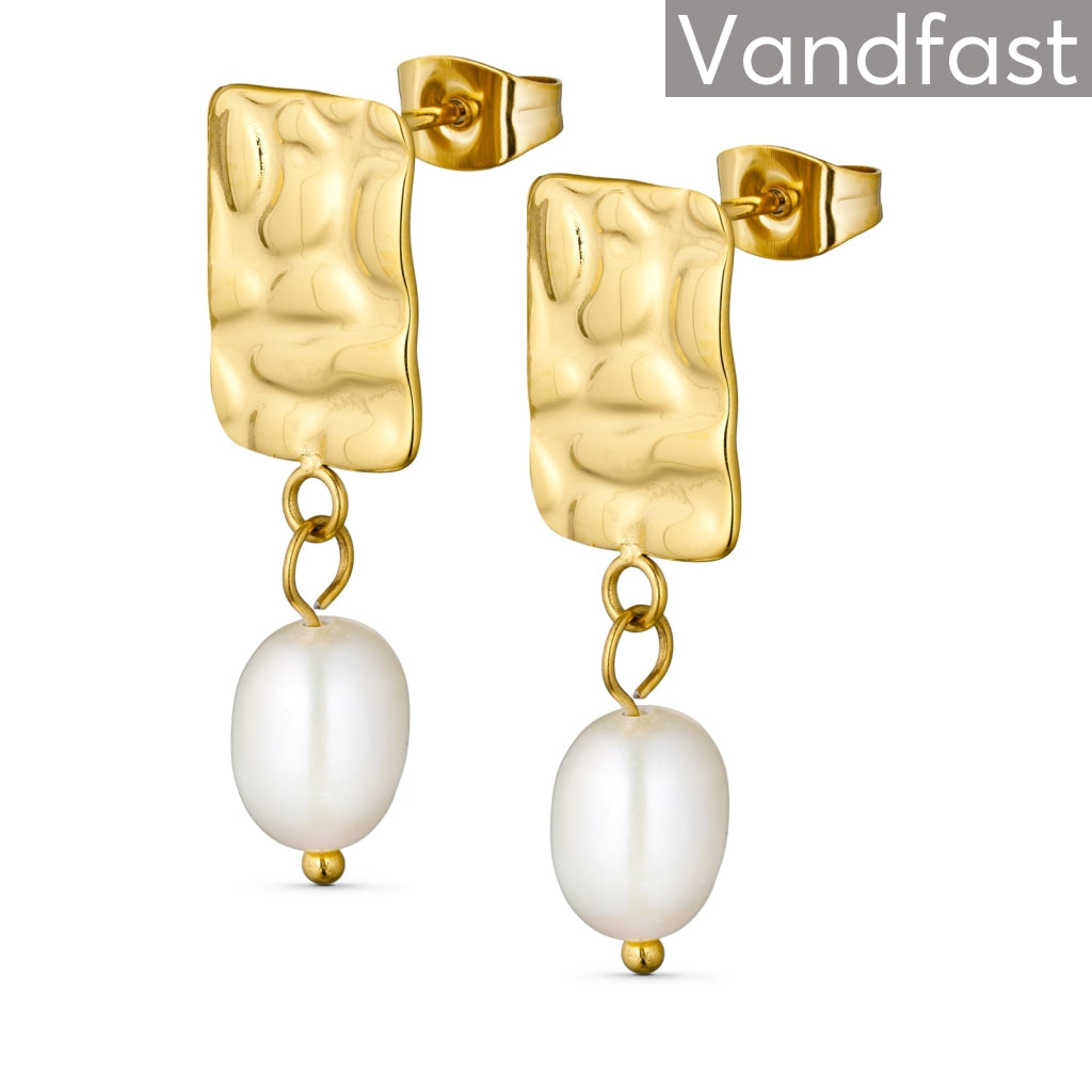 Billede af ANNEBRAUNER Texture Pearl Square Earrings