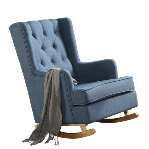 blue ticking chair