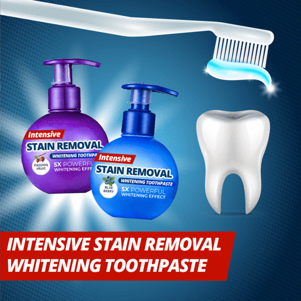 (BUY 2 ONLY $33.49)Intensive Stain Removal Whitening Toothpaste--Non-toxic, Safe, Chemical-free