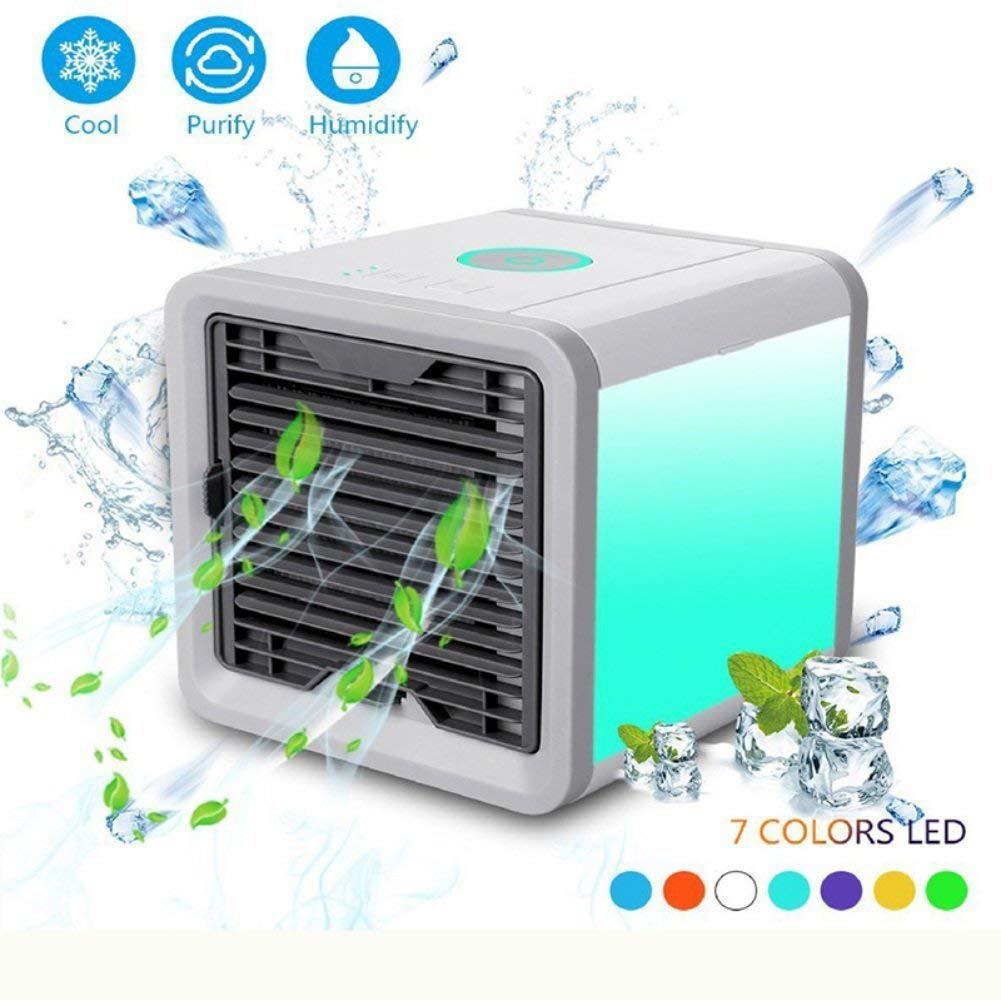 Air Cooler Mini Portable Air Conditioner Humidifier Purifier With 7 Colors Nightstand