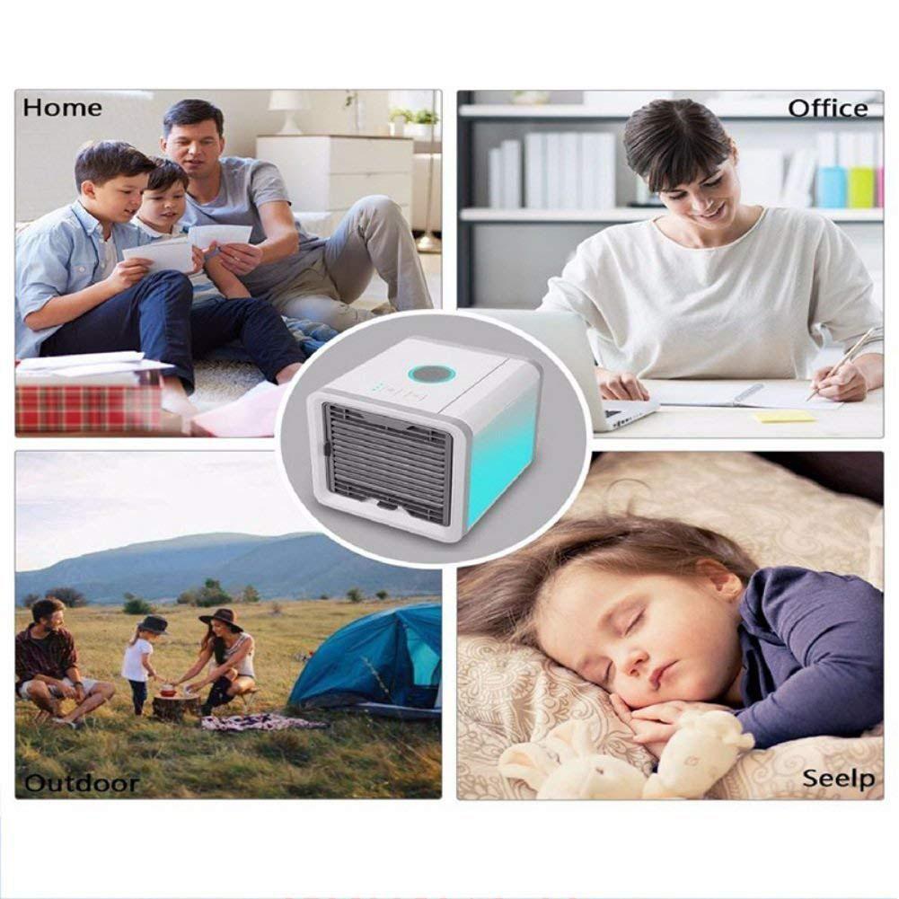 Air Cooler Mini Portable Air Conditioner Humidifier Purifier With 7 Colors Nightstand