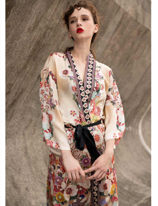 peignoir kimono femme en soie