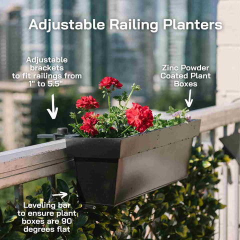 Adjustable Railing Planters