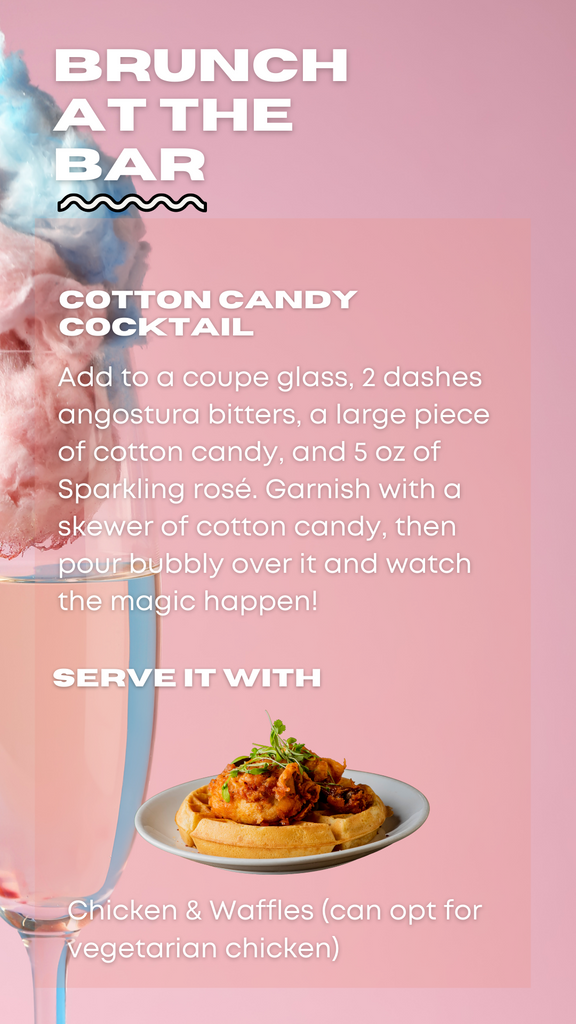 Cotton Candy Cocktail paired with Chicken Waffles
