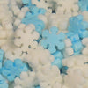 Décorettes en forme de Flocon blanc et bleu - NOEL