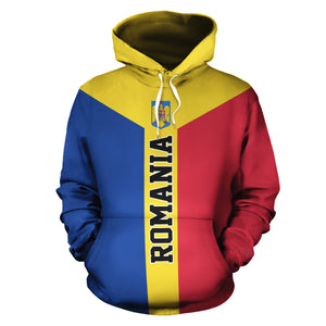 Romanian Coat of Arms Romania Flag Hoodie Sweatshirt