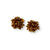 Amber Glass And Brass Cluster Earring