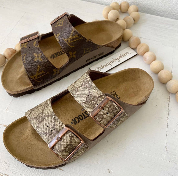 CUSTOM LV BIRKENSTOCK ARIZONA SANDALS