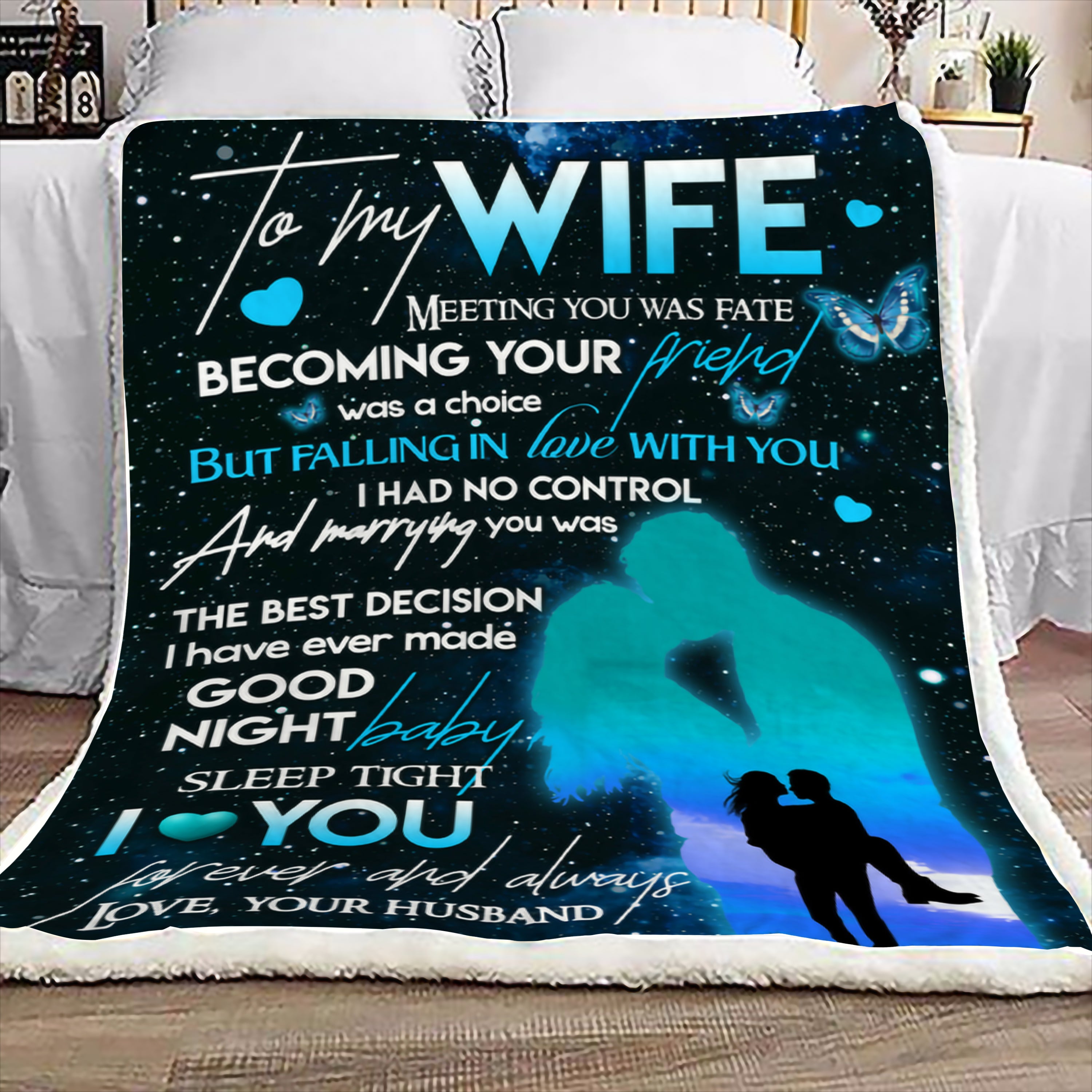 Family Blanket To My Wife Meeting You Was Fate Becoming Your