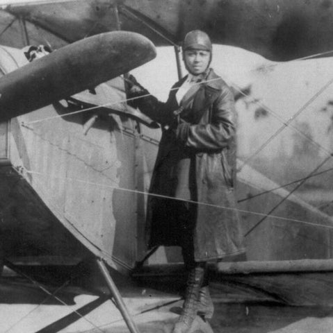 Bessie Coleman In Front of Plane