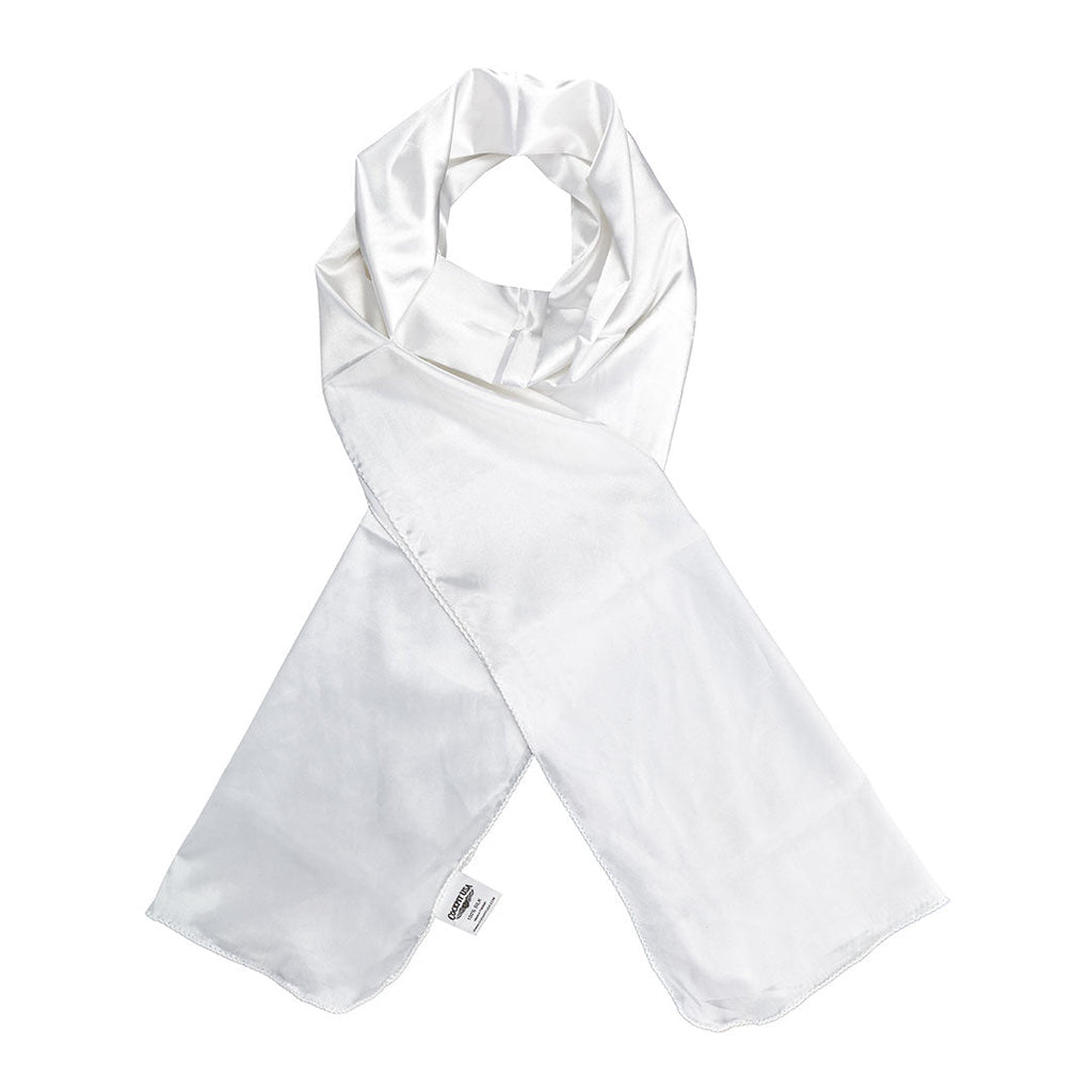 Silk Aviator Scarf, Plain White