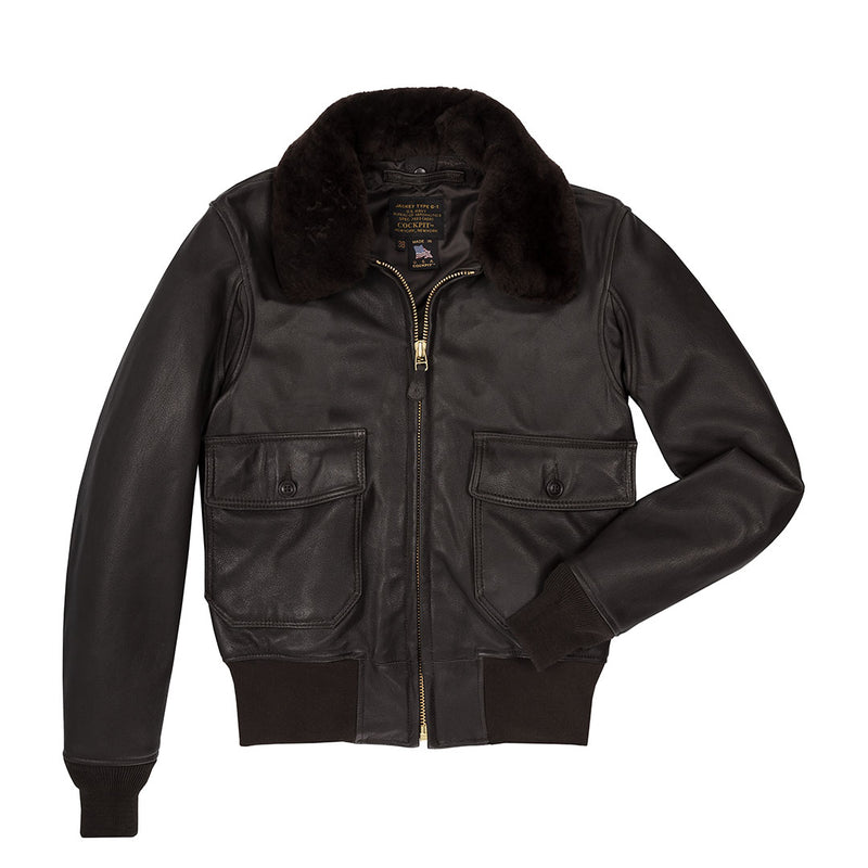 Fur-Collared Flight Jacket | Jacket with Removable Fur Collar – Cockpit USA