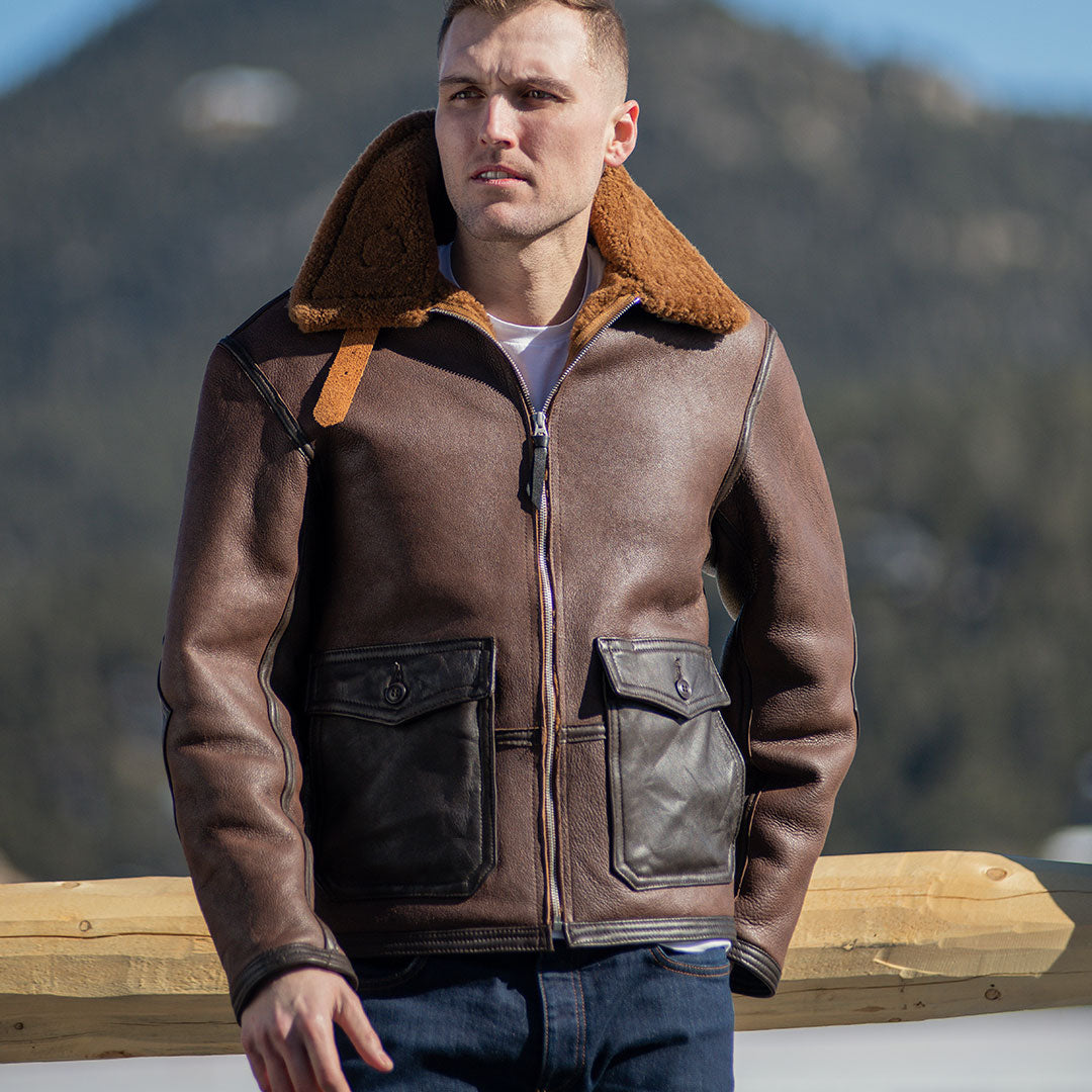 C44 Sheepskin Flight Jacket | Men's Sheepskin Jacket – Cockpit USA