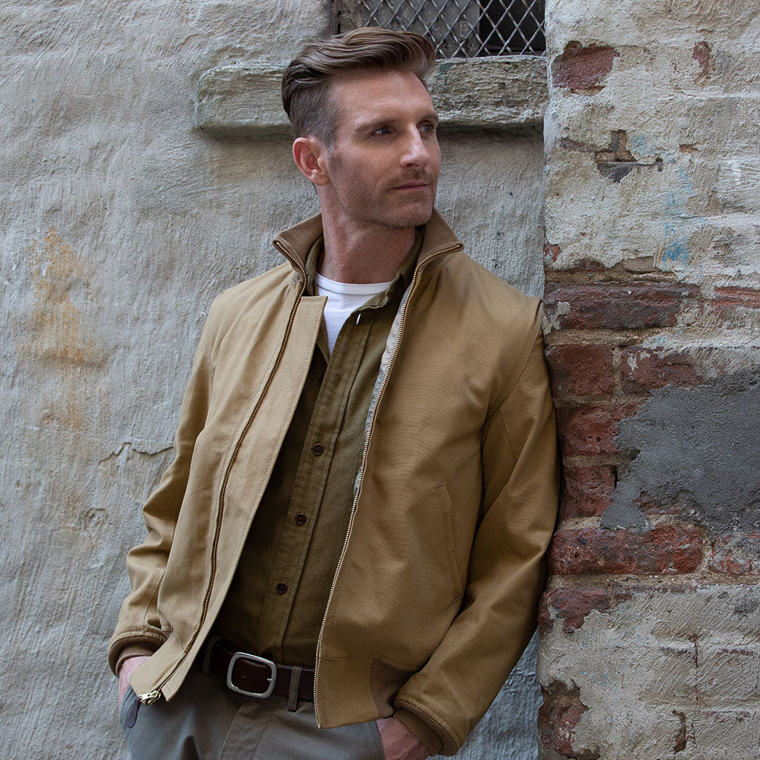 100% Cotton Khaki Tanker Jacket | Lightweight Cotton Jacket – Cockpit USA