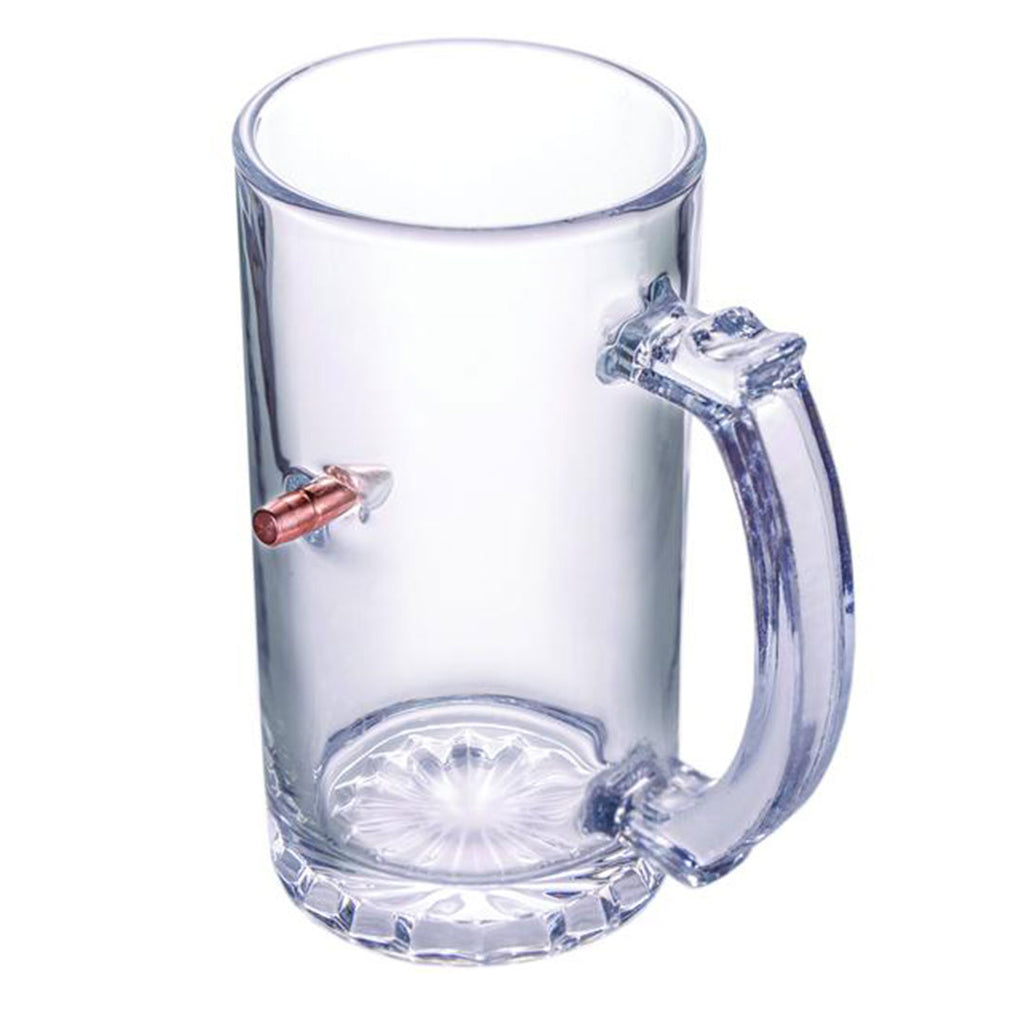 BenShot Beer Mug with Real .50 Caliber Bullet - Made in The USA