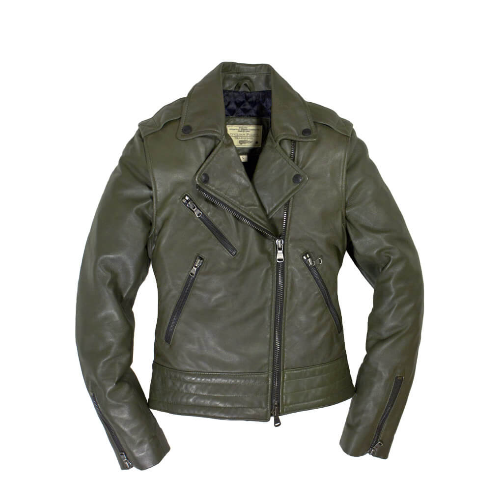 Women's Olive Leather Jacket | Soft Lambskin Leather Jacket