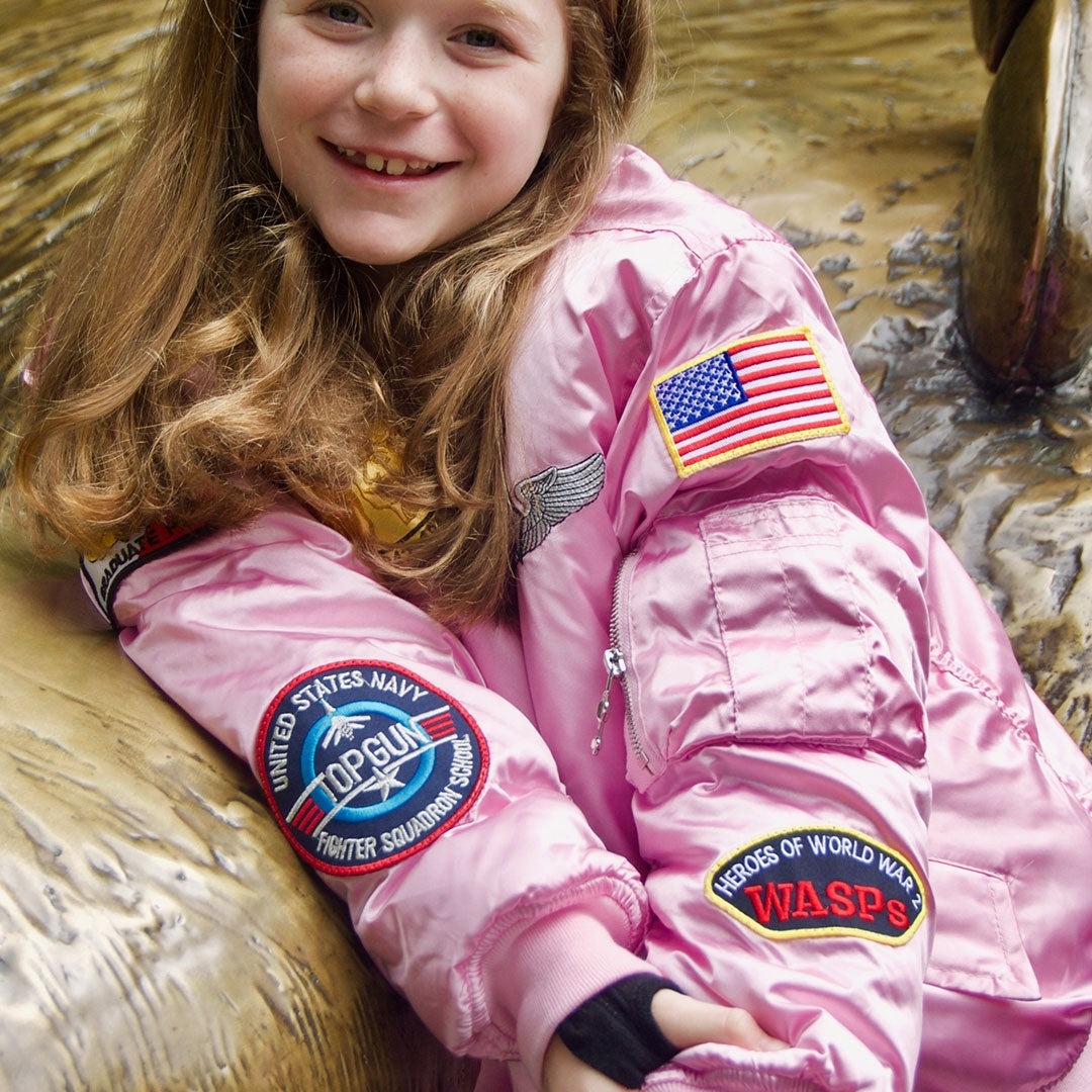 Per ongeluk tekort Normalisatie Light Pink Bomber Flight Jacket for Kids | Cockpit USA