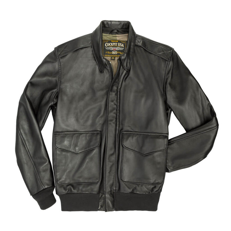 Lightweight Flight Jacket | Zip-Up Leather Jacket – Cockpit USA