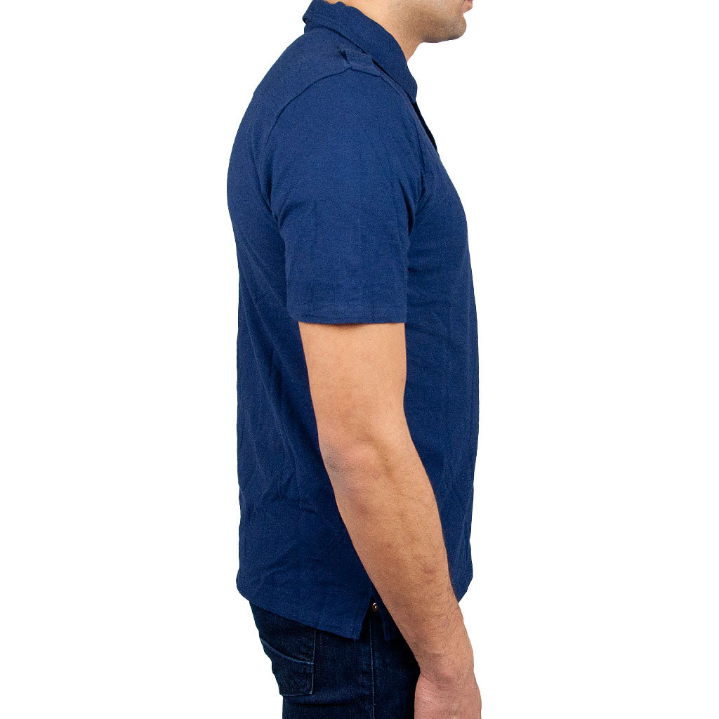 navy blue polo shirt side