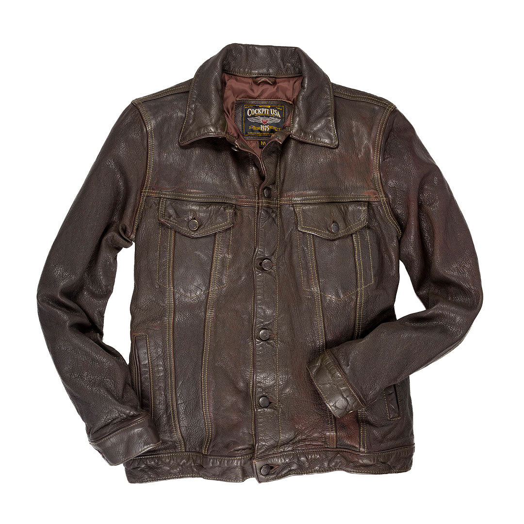 leather jean jacket
