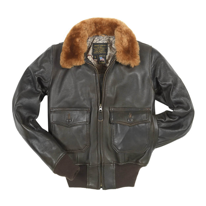 Brown G-1 Leather Jacket with Fur Collar for Women | Cockpit USA