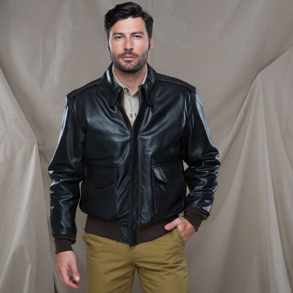 Leather Demin Jean Jacket (Black or Brown Calfskin) – Cockpit USA