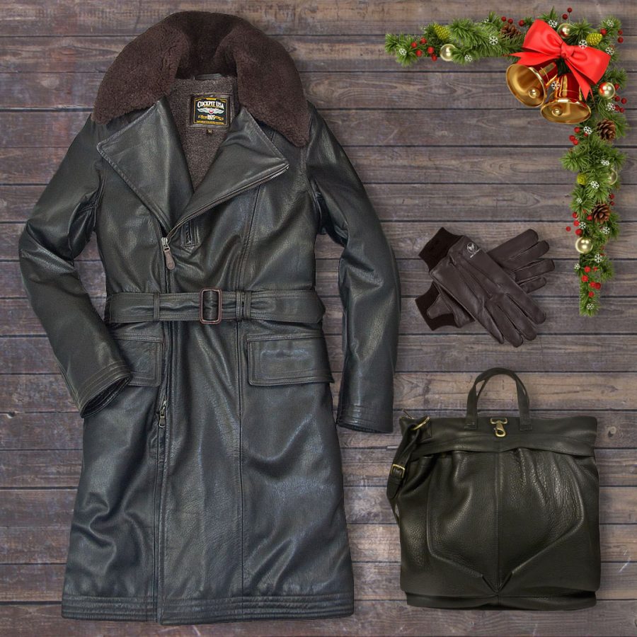 Use code: DAYFIVE for 20% off our Type M-69D Air Transport Coat, A-10 Leather Gloves, and Leather Helmet Bag on Dec. 14.