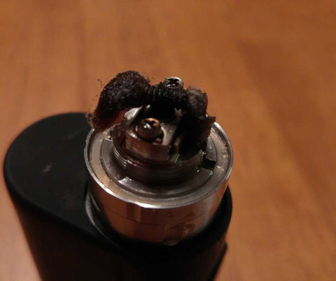 Burnt vape cotton