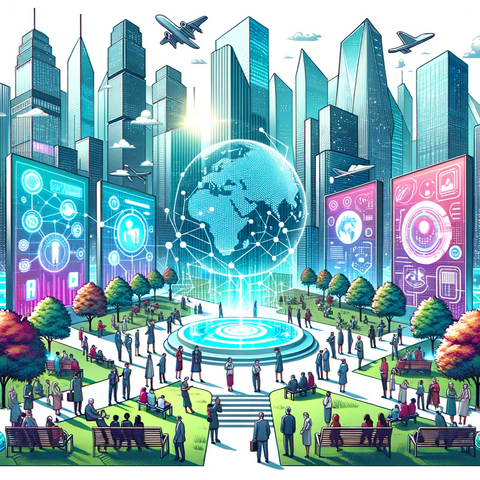 artistic view of how a global summit brings employees from around the world together