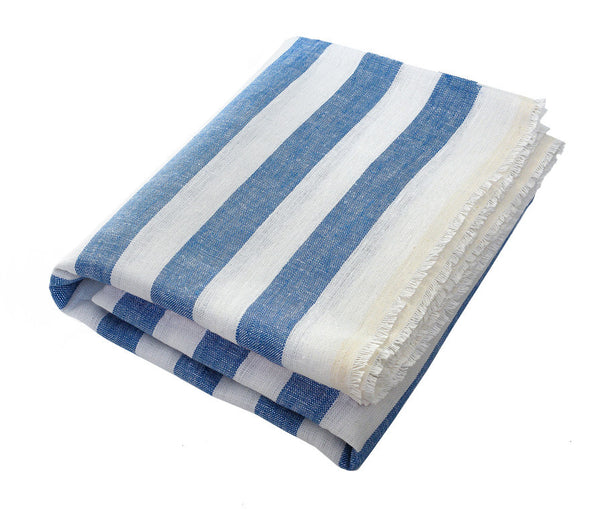 navy blue and white striped bath towels