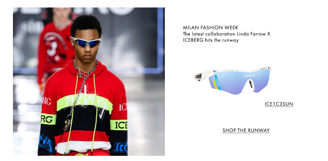 MILAN FASHION WEEK The latest collaboration Linda Farrow X  ICEBERG hits the runway ICE1C3SUN