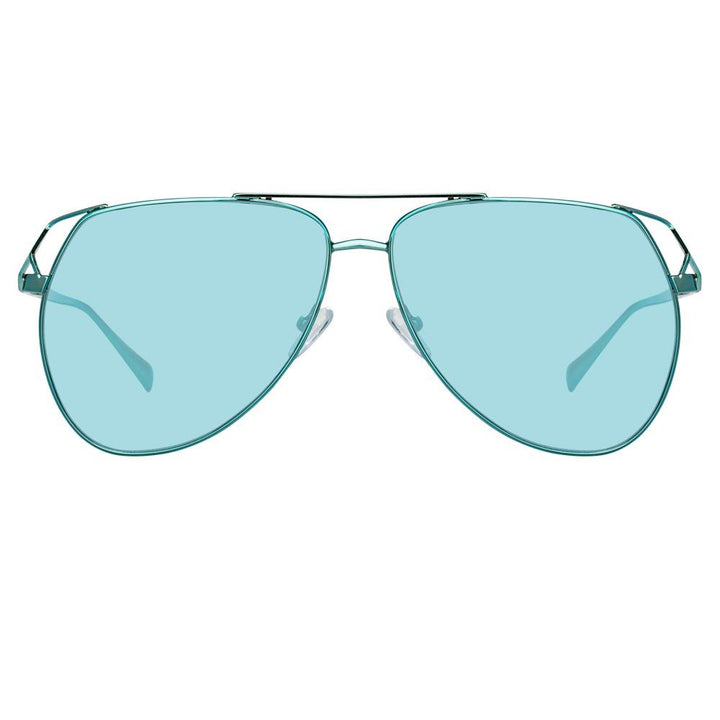 Telma Aviator Sunglasses in Blue frame by The Attico x LINDA FARROW ...