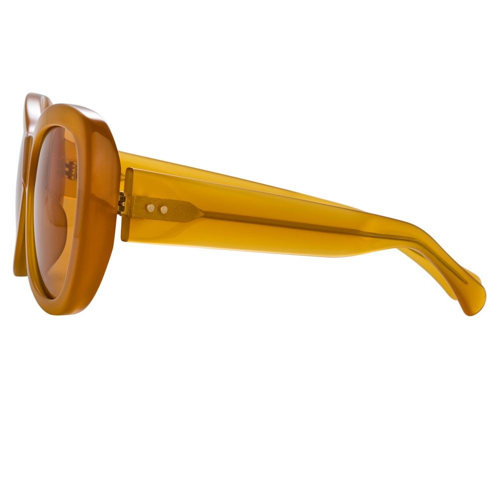 Oversized Sunglasses in Orange frame by Dries Van Noten x LINDA FARROW ...