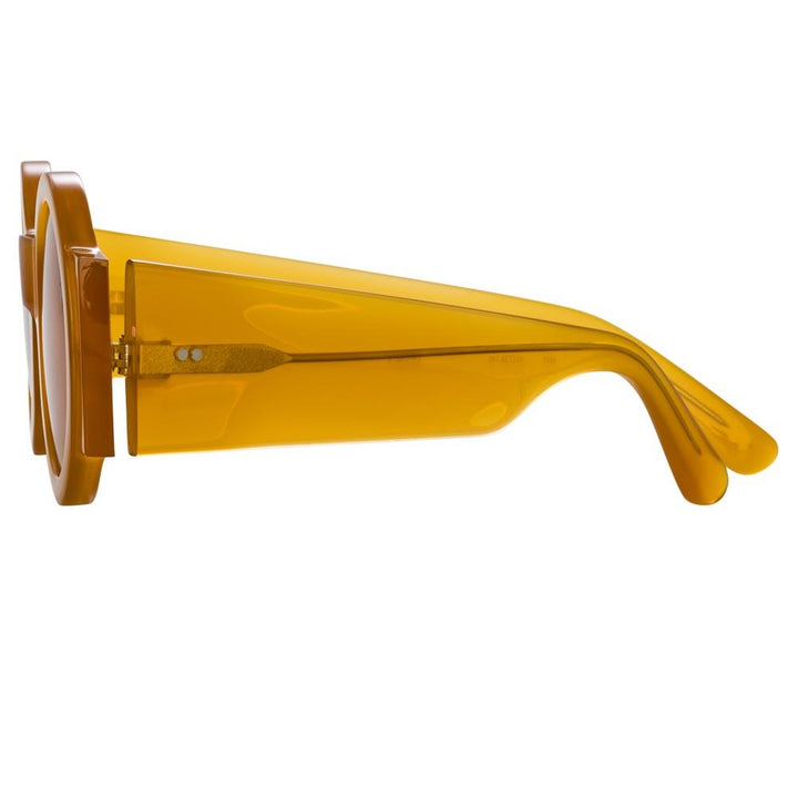 Round Sunglasses in Orange frame by Dries Van Noten x LINDA FARROW – LINDA FARROW