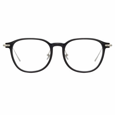 Men's Gray Oval Optical Frame in Black (Asian Fit) – LINDA FARROW (U.S.)