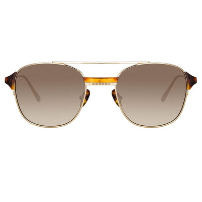 Newman Aviator Sunglasses in White Gold frame by LINDA FARROW