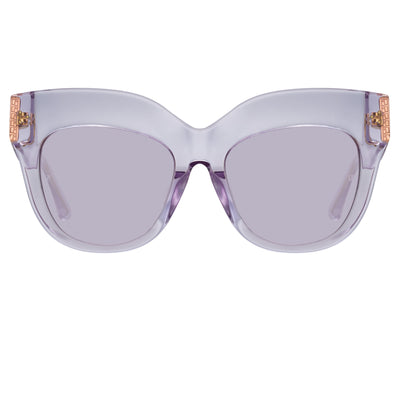 Linda Farrow - Renata Oversized Sunglasses in Ash - Unisex - Adult - LFL1126C4SUN