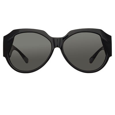 Linda Farrow - Renata Oversized Sunglasses in Ash - Unisex - Adult - LFL1126C4SUN
