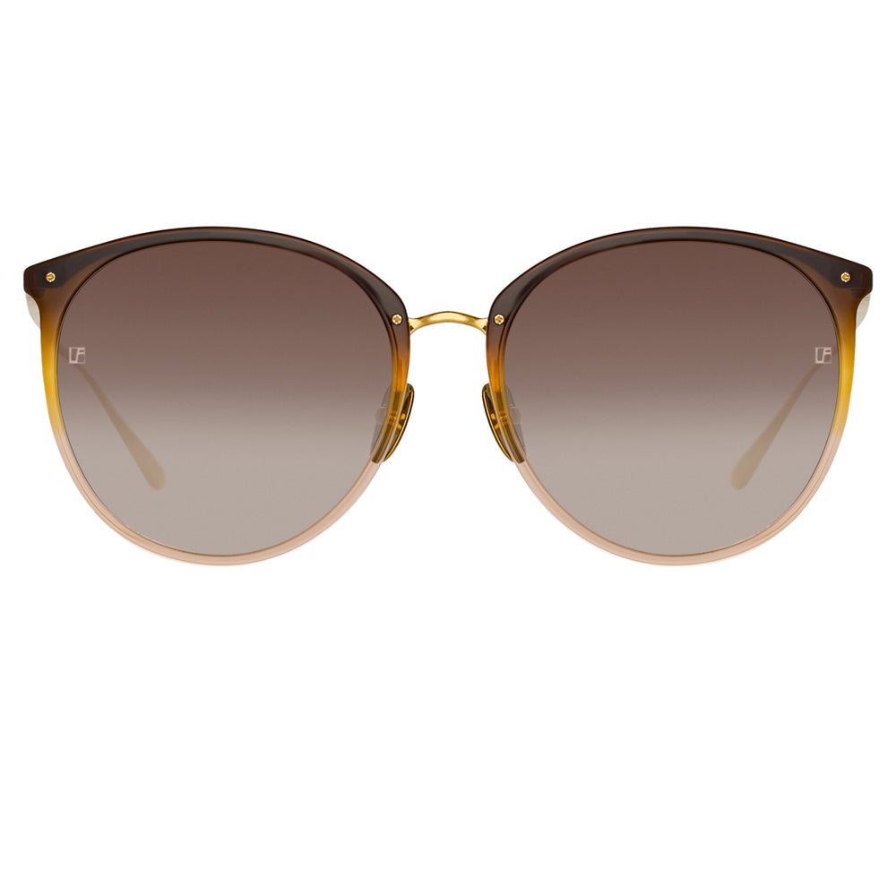 Lou Oval Sunglasses in Nickel frame by LINDA FARROW – LINDA FARROW (INT'L)