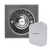 Traditional Square Wireless Doorbell VISITORS in Grey Ash and Chrome