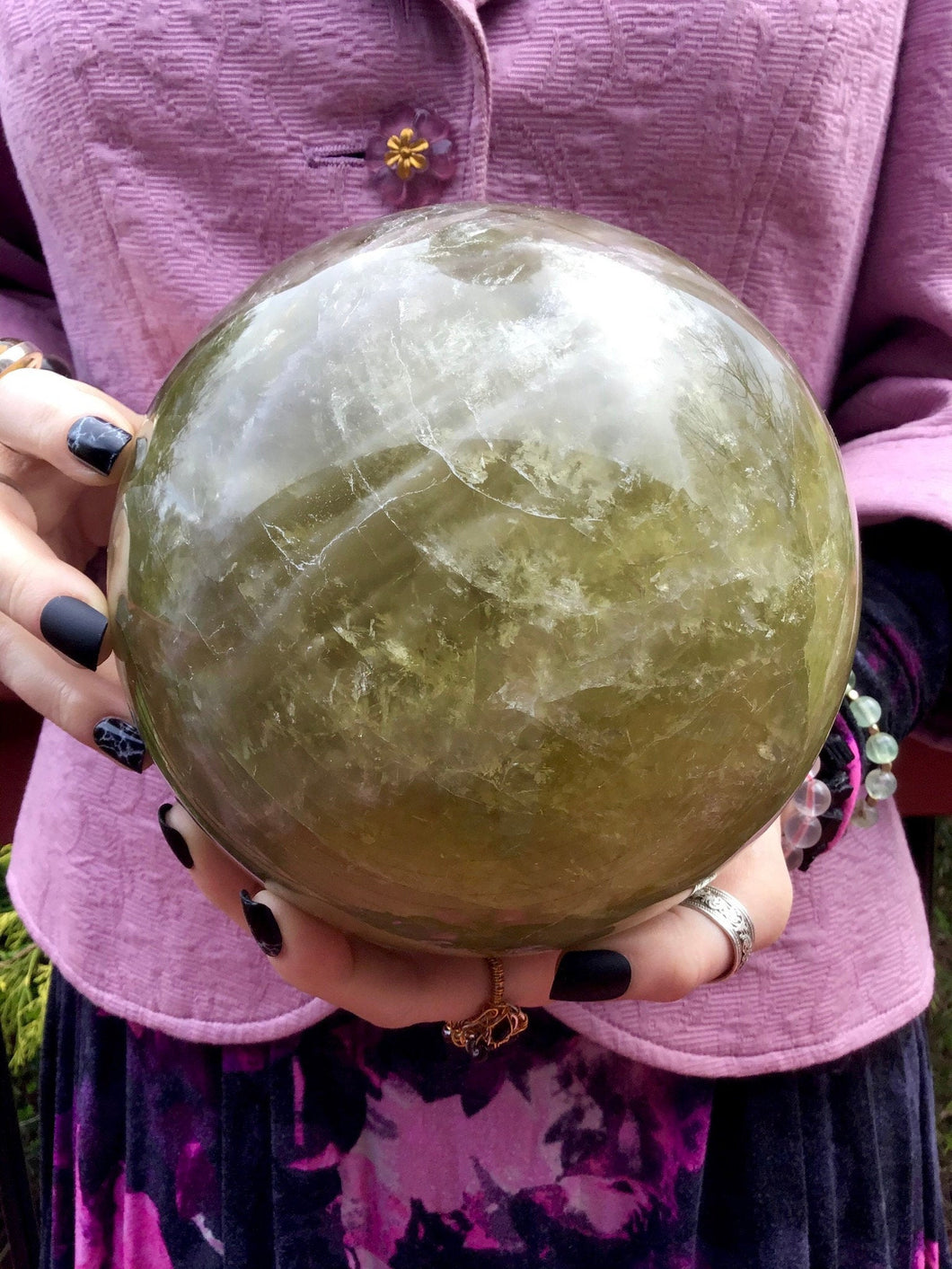 Citrine Quartz  Large 11 lb. Crystal Ball ~ 6" Wide Polished Sphere ~ Golden Inclusions ~ Big Beautiful Reiki Display ~ Free & Fast Shipping