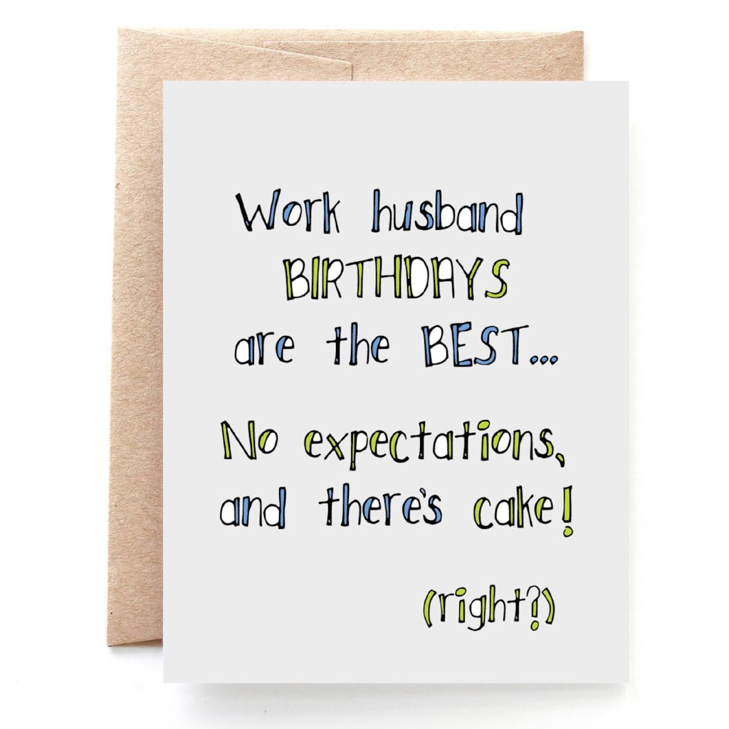 Work Husband, Happy Birthday Card, Co-worker Birthday Card – Yellow ...