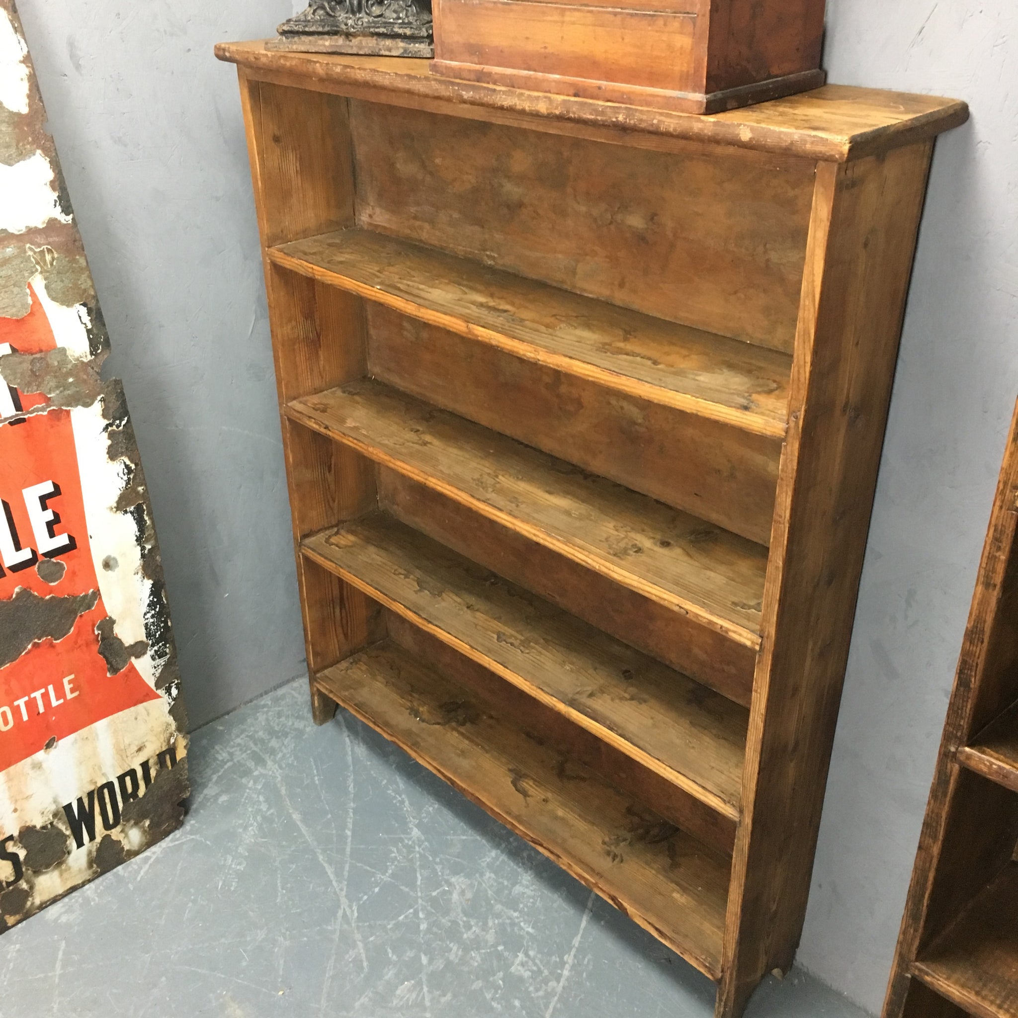 Small Pine Bookcase Bank Antiques Decorative Salvage