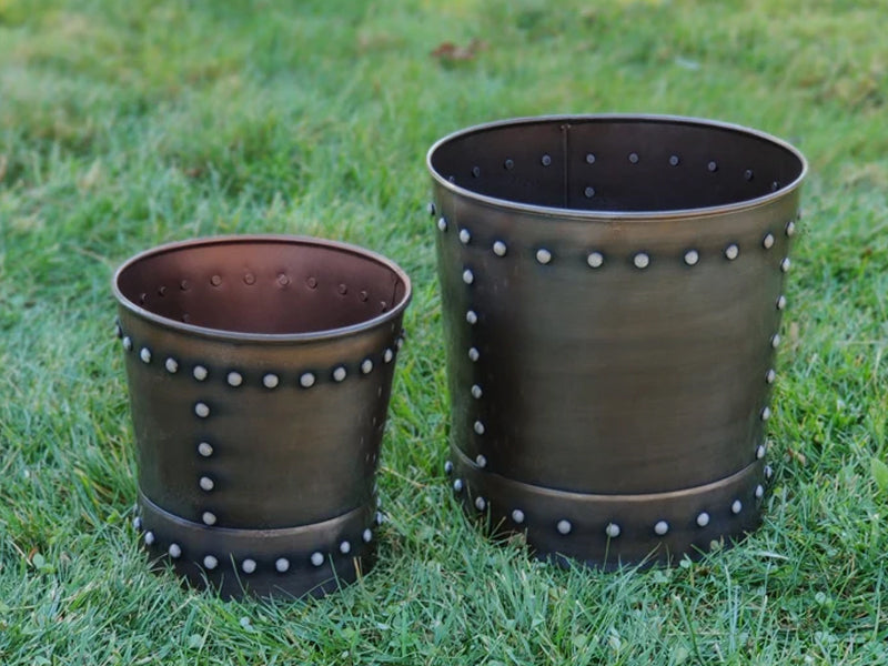 Riveted Bronze Planter