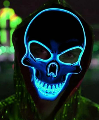Neon skeleton mask